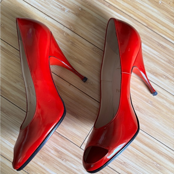 Christian Louboutin Patent Leather Peep Toe Pumps 40.5 10.5 - Picture 4 of 15
